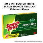 3M 2 In 1 Scotch-Brite Scrub Sponge Regular 150mm x 95mm