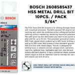 Bosch 2608585437 HSS Metal Drill Bit 10Pcs / Pack 5 / 64”